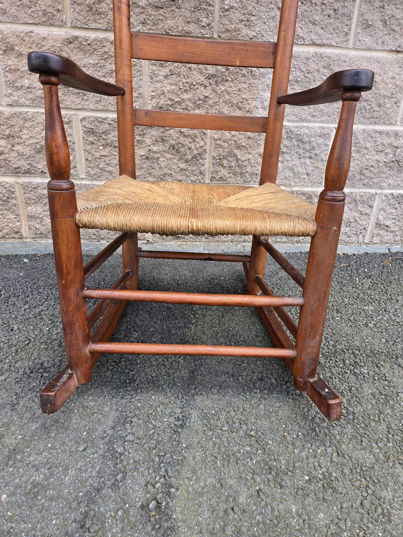 Convert Chair To Rocker Antique Early American Shaker Ladder-back Chair Rocking Conversion ...