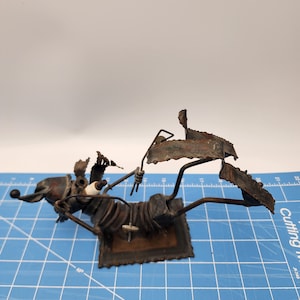 Steam punk brutalist metal sculpture sign Mac 1970s sparkplug 8x5x6
