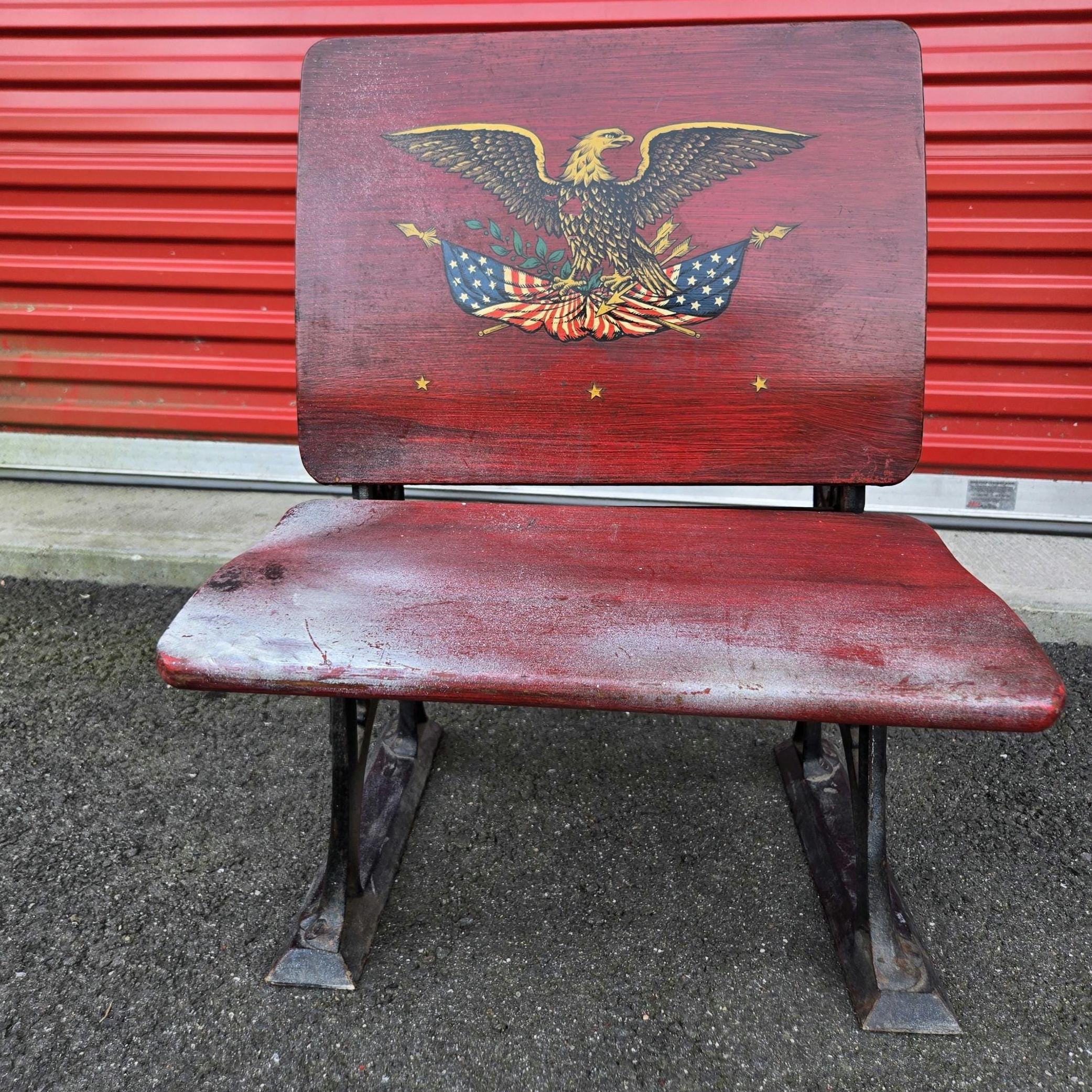 Antique Victorian Wooden Student Desk by Haney School Furniture W