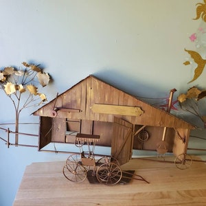 Vintage Curtis Jere barn wall plaque sculpture brutalist