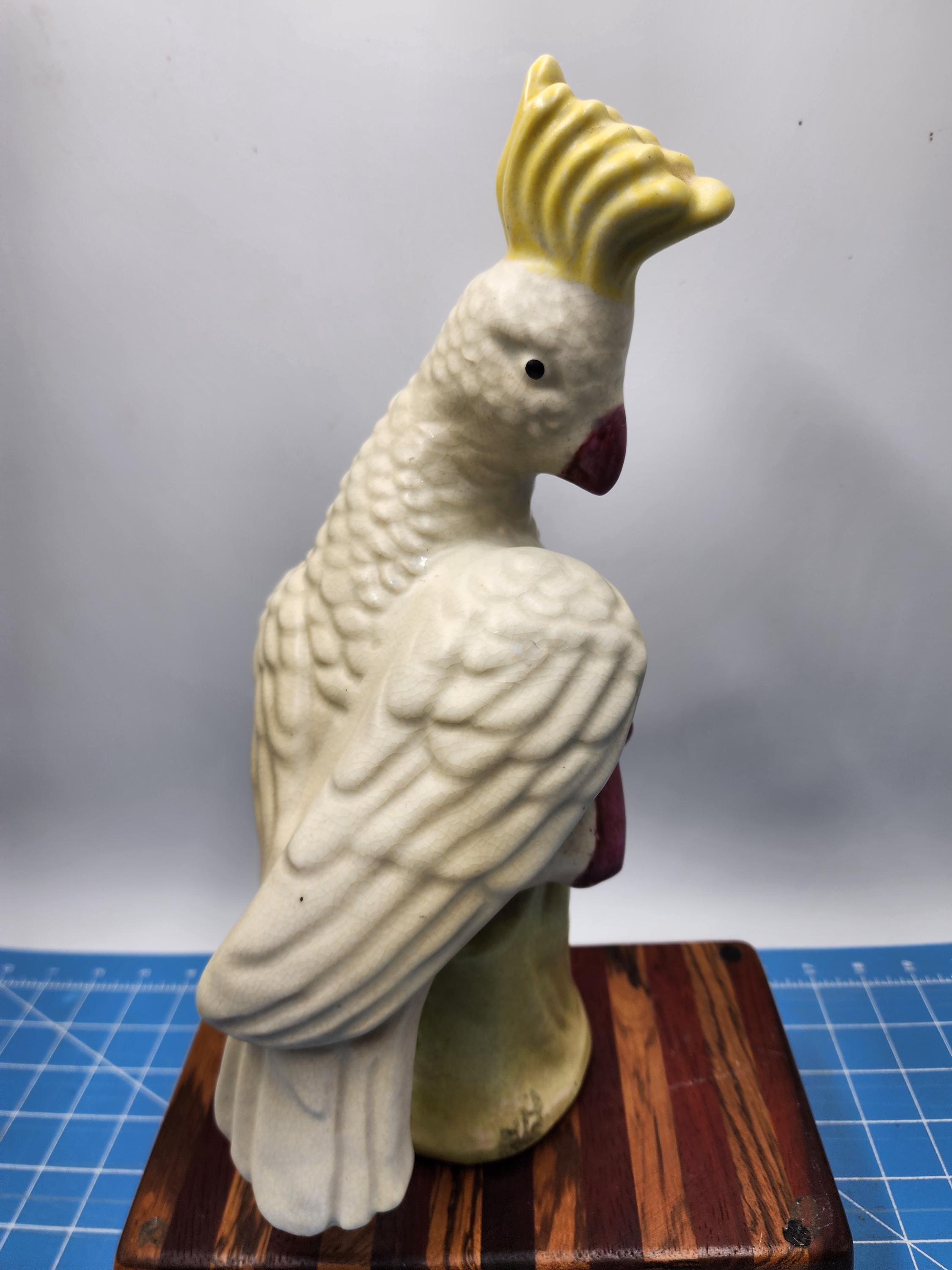 ヴィンテージ 中国磁器 オウムの置物 鳥 オウム アールデコ スタイル