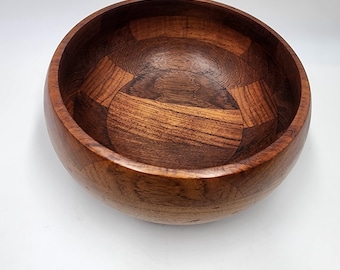 Mid-century modern ESA Denmark solid teak Serving bowl salad  8 inch 4"