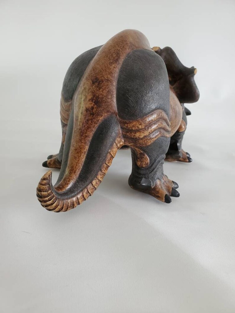 Snobhog Studio Vintage Dennis Thompson Sculpture Clay Triceratop Dinosaur Snobhog ...