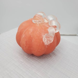 Vintage Blenko style art glass pumpkin fall decor Halloween pumpkin