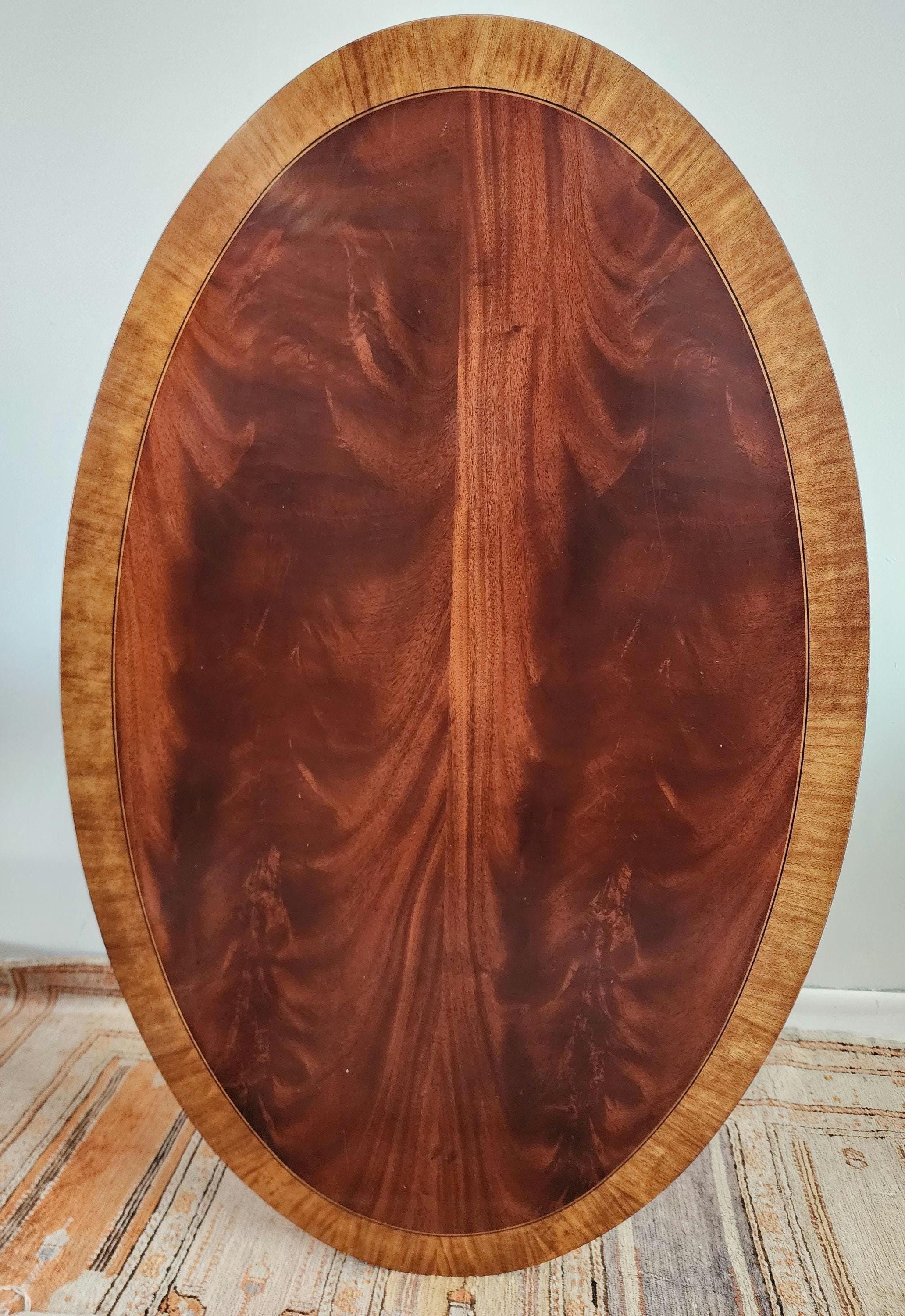 ETHAN ALLEN Coffee Table Newport Collection Banded Flame Mahogany