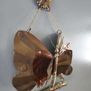 Brass mix metal brutalist key holder butterfly