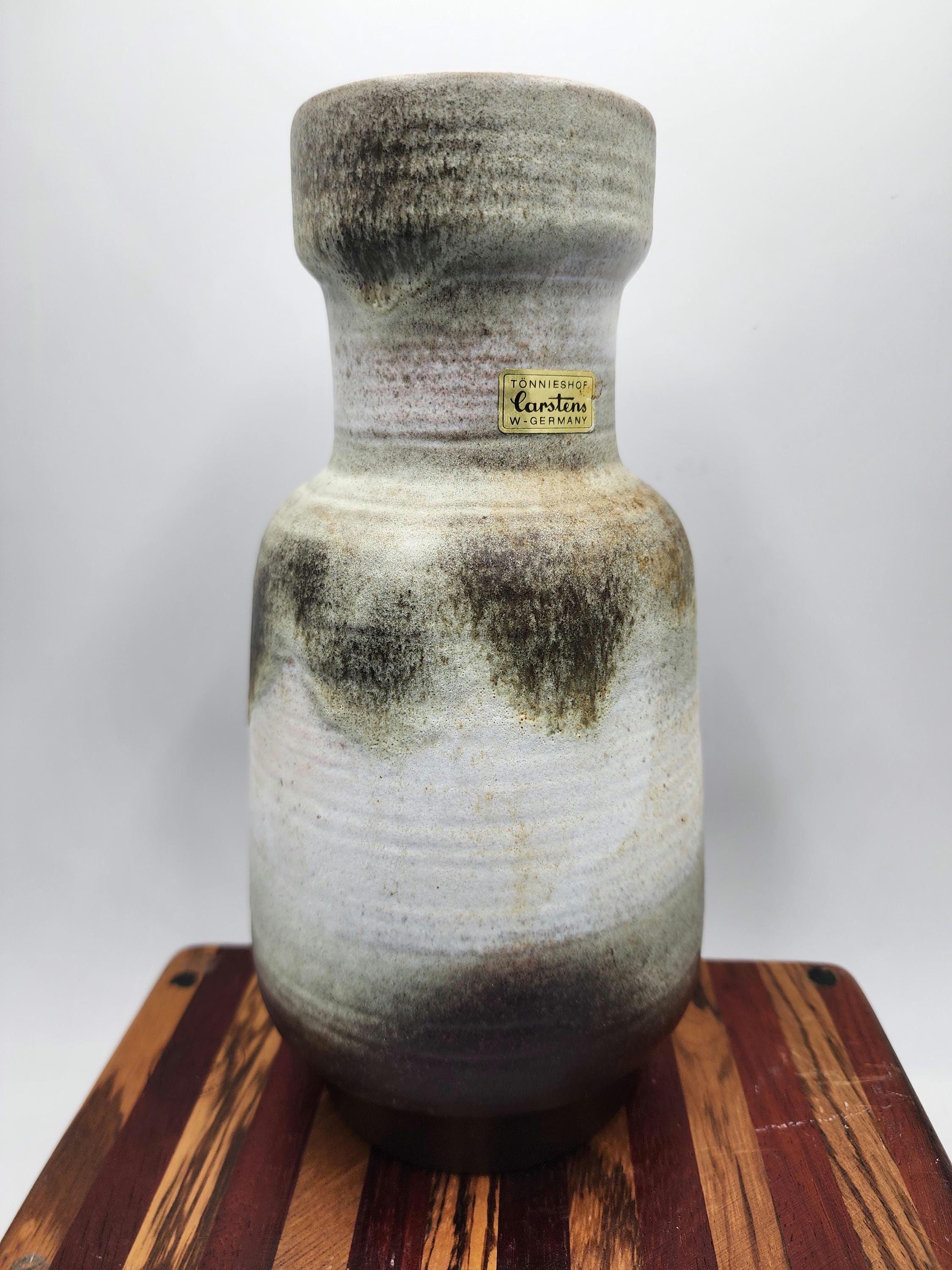 Carstens Tonnieshof Studio Fat Lava 陶器花瓶 西ドイツ 10インチ MCM