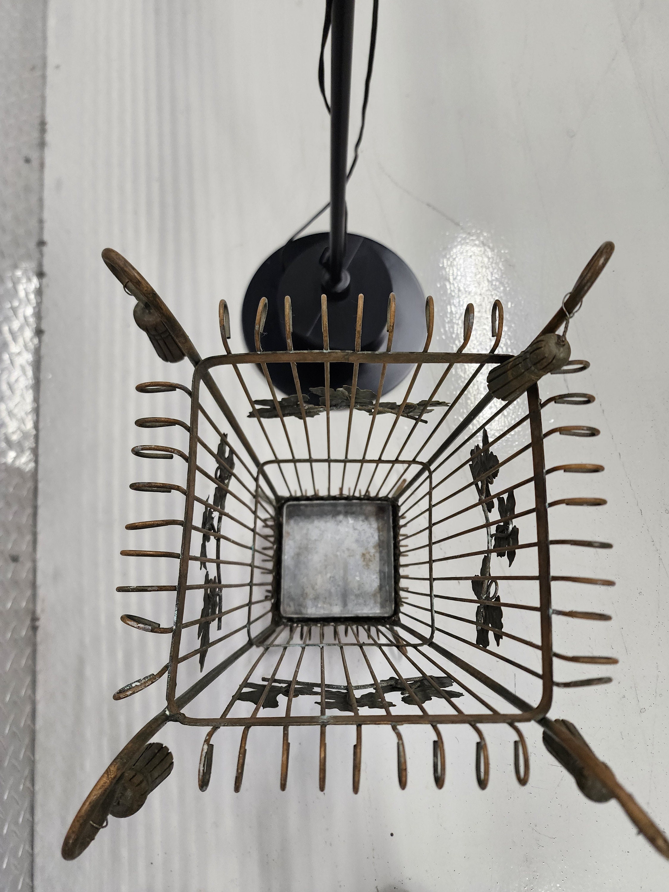 Vintage Umbrella and Cane Stand Metal and Zink Wood Basket Vintage Umbrella and Cane Stand Metal and Zink Wood Basket
