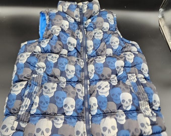 Old navy boys skull puffer vest over vest large 10_12