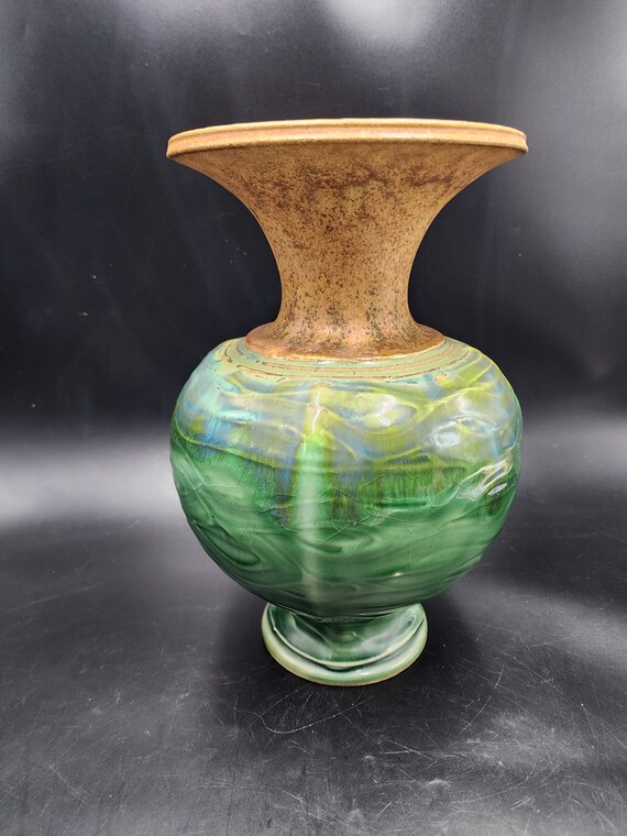 Vintage Allan Ditton Sign Art Pottery 11 Inch Tall 8 Inch