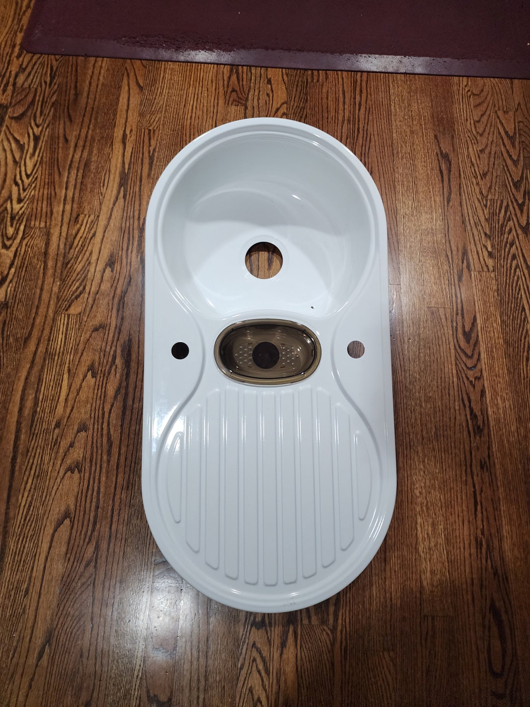 Vintage European Enamel Kitchen Sink 37.75 19wide White Etsy