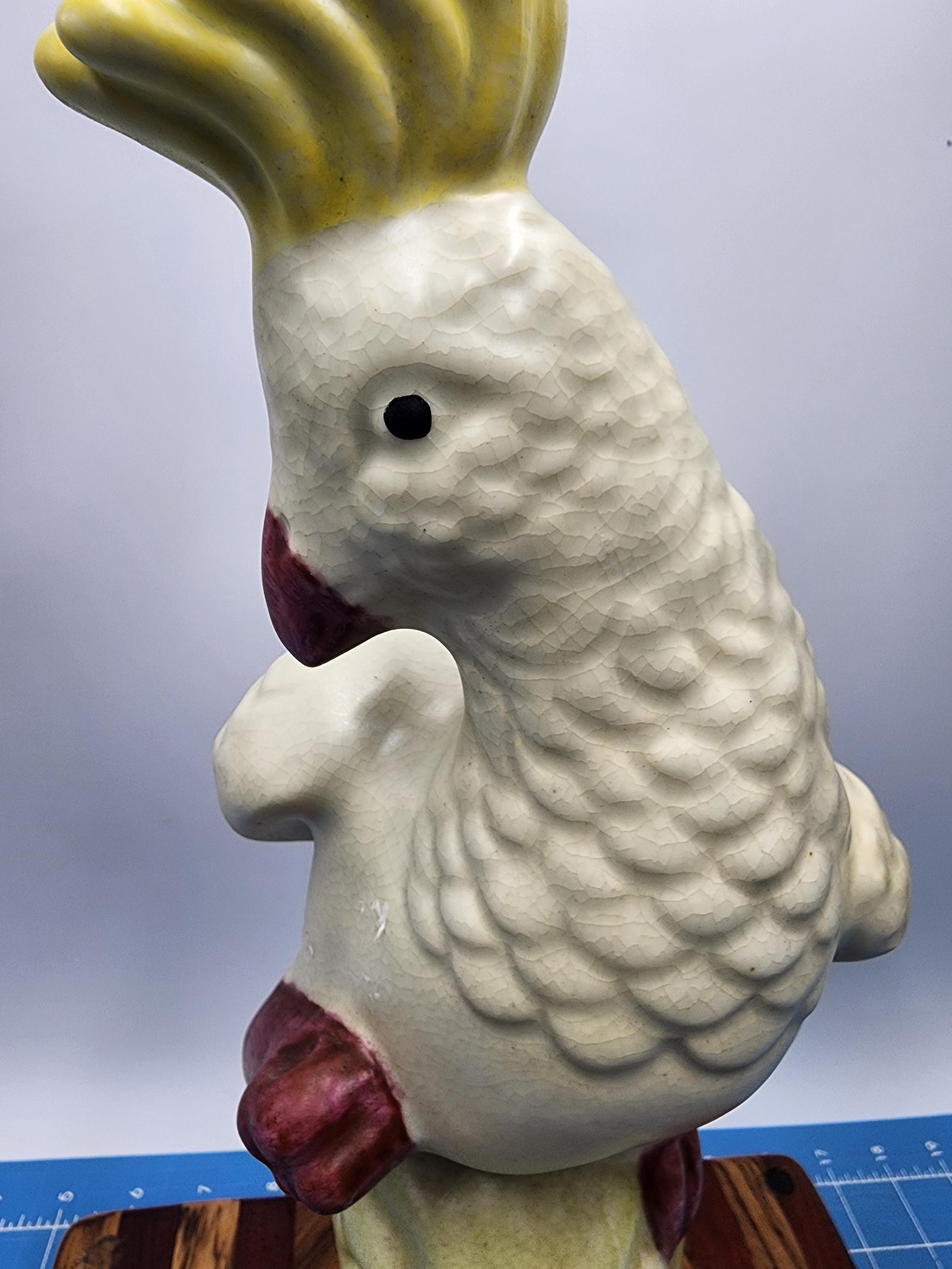 ヴィンテージ 中国磁器 オウムの置物 鳥 オウム アールデコ スタイル