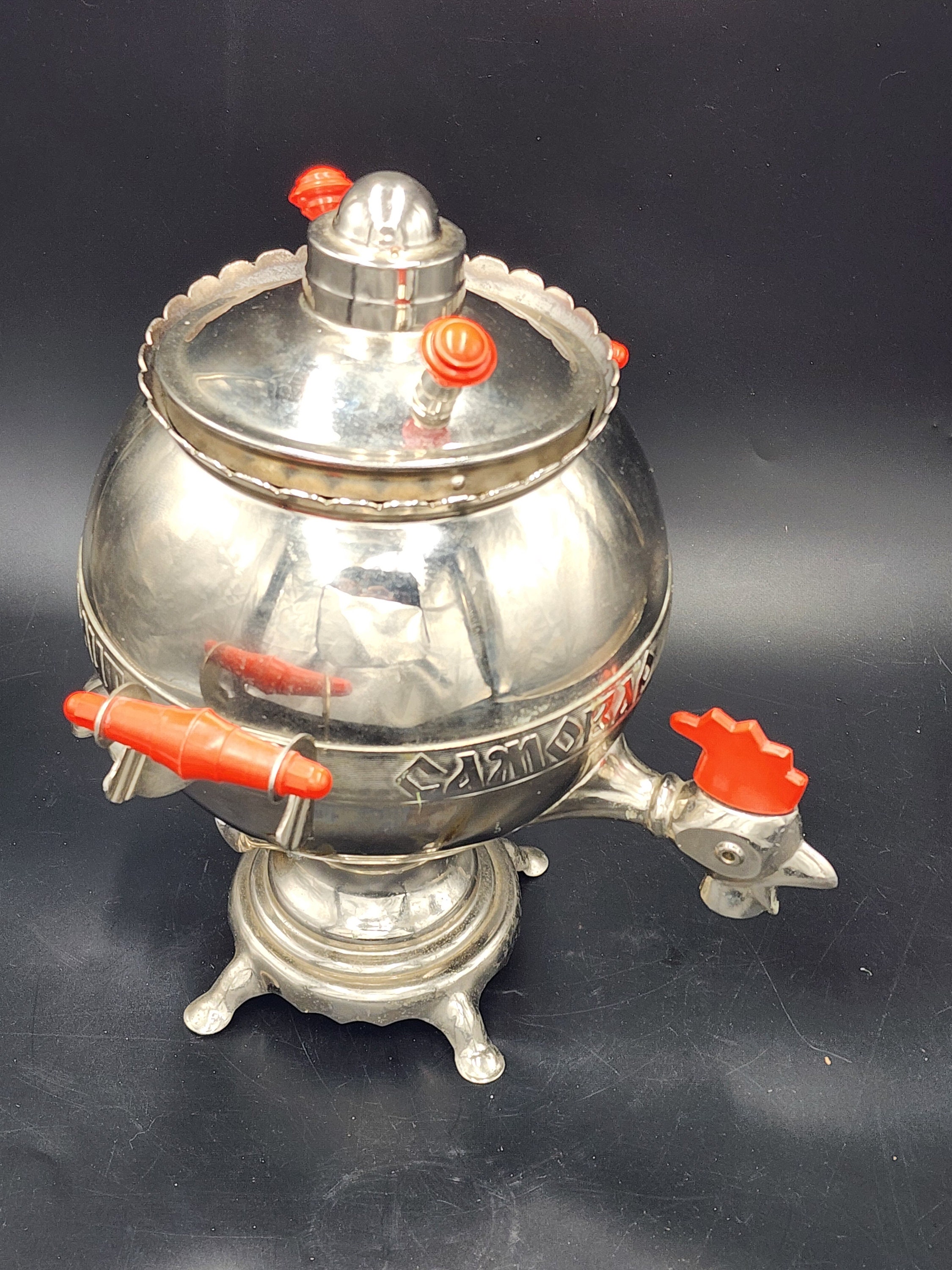 3556-P サモワール レトロ 湯沸かし器 MEDE IN USSR Vintage Russian Electric Water Samovar Rooster Chicken