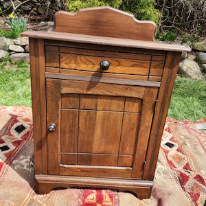 Antique cupboard solid wood rosehead nail single shelf and draw hight 29&quot; 24&quot; wide 18&quot; deep rail 6.25&quot;