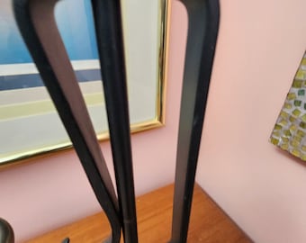 Lámpara de escritorio vintage de hierro forjado estilo primitivo brazo alto de 20,5" base de 8" diámetro de 8"
