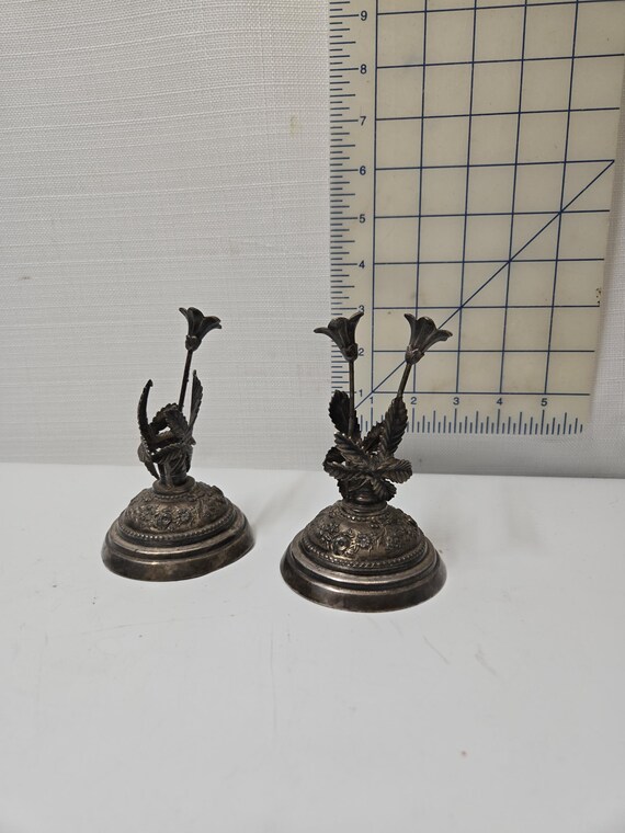 Bougeoir Ancien En Métal - Brut - 14 Cm De Haut - Base 9x9 - Fabrication Française
