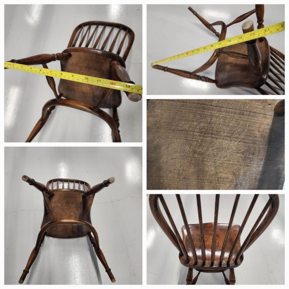 Antique C17-18th Century Stickback English Oak Side Chair With