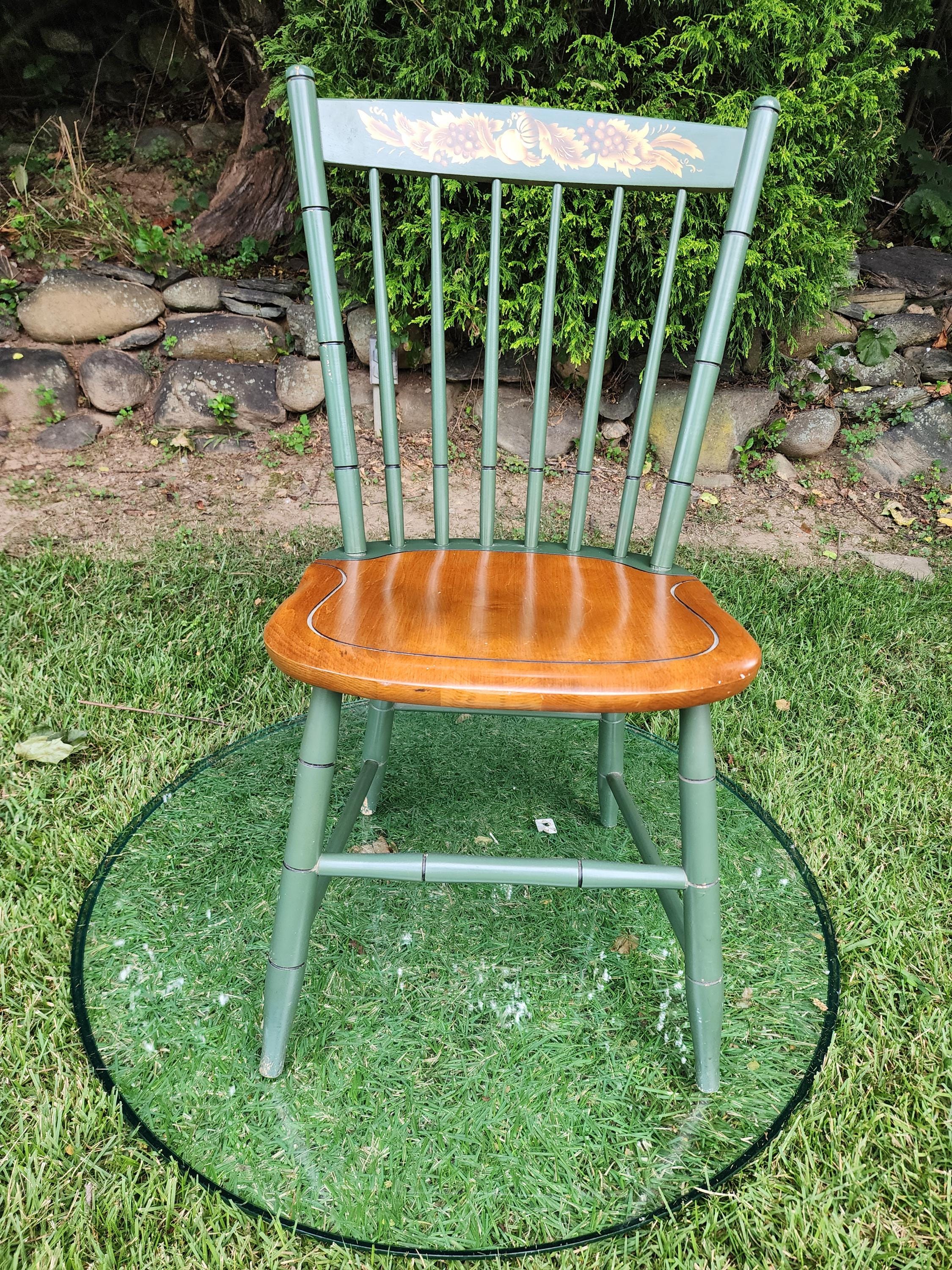 Vintage Hitchcock Dining Chair Side Chair Desk Green Stencil