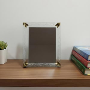 Vintage 10 "x 8 "11 "x 13" Murano? Gedrehter Glasrahmen im Barovier-Stil