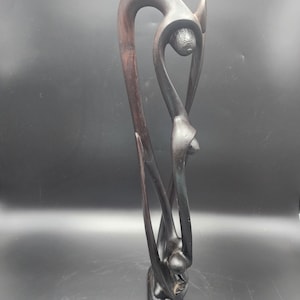Akonde Shetani African ebony wood sculpture carvings abstract modern women 20&quot;tall 6x4
