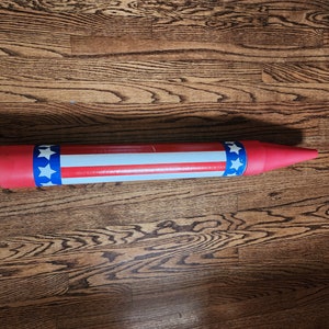 Vintage Ralphco crayon coin bank American flag red white and blue 34.5&quot;x4.5&quot;