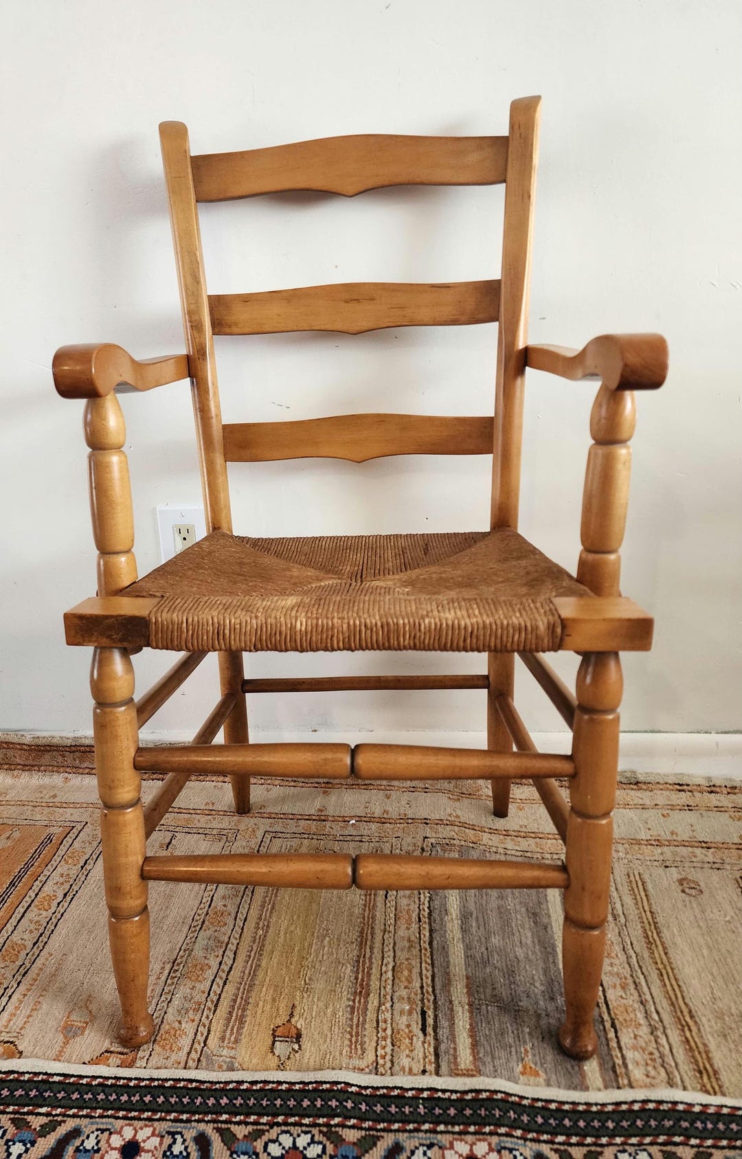 Vintage Hitchcock Style Arm Chair Side Chair Desk Mid Century