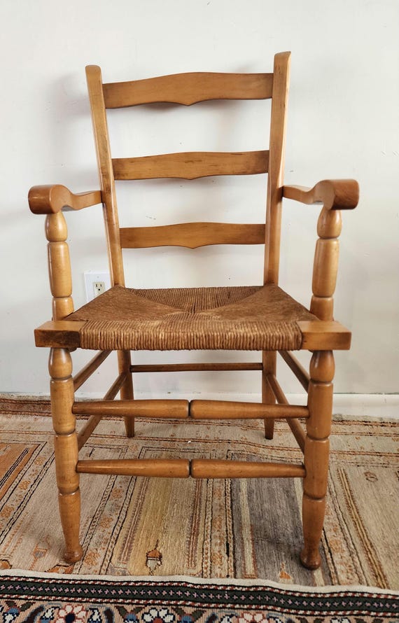 Vintage Hitchcock Style Arm Chair Side Chair Desk Mid Century
