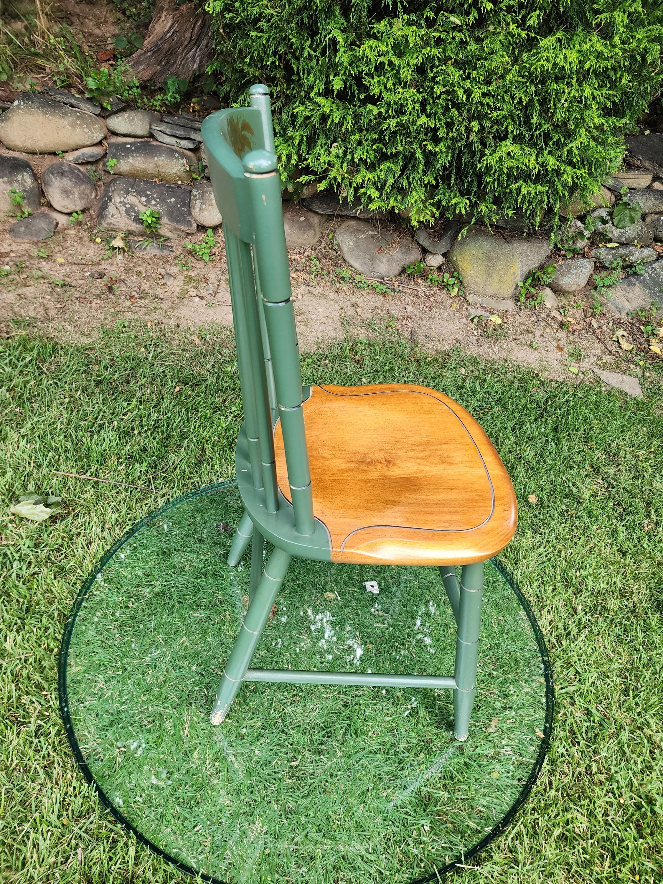 Vintage Hitchcock Dining Chair Side Chair Desk Green Stencil