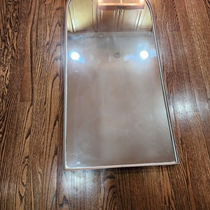 Vintage contemporary arch wall mirror 40x18 inches silver finish single piece aluminum besil