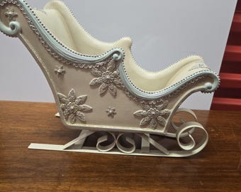 C.m.s resin iron 14in sledge German DecorativeSled iron wood hight 1.5"x deep 6.5"
