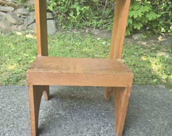 Vintage opstapje in shakerstijl van 12 tot 25 hoog en 15,5 inch breed