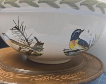 Vintage 1978 PORTMEIRION birds of BRITAIN E. DONOVAN waxwing Bombycilla Garrulus Serving bowl 9.5" 4 in deep