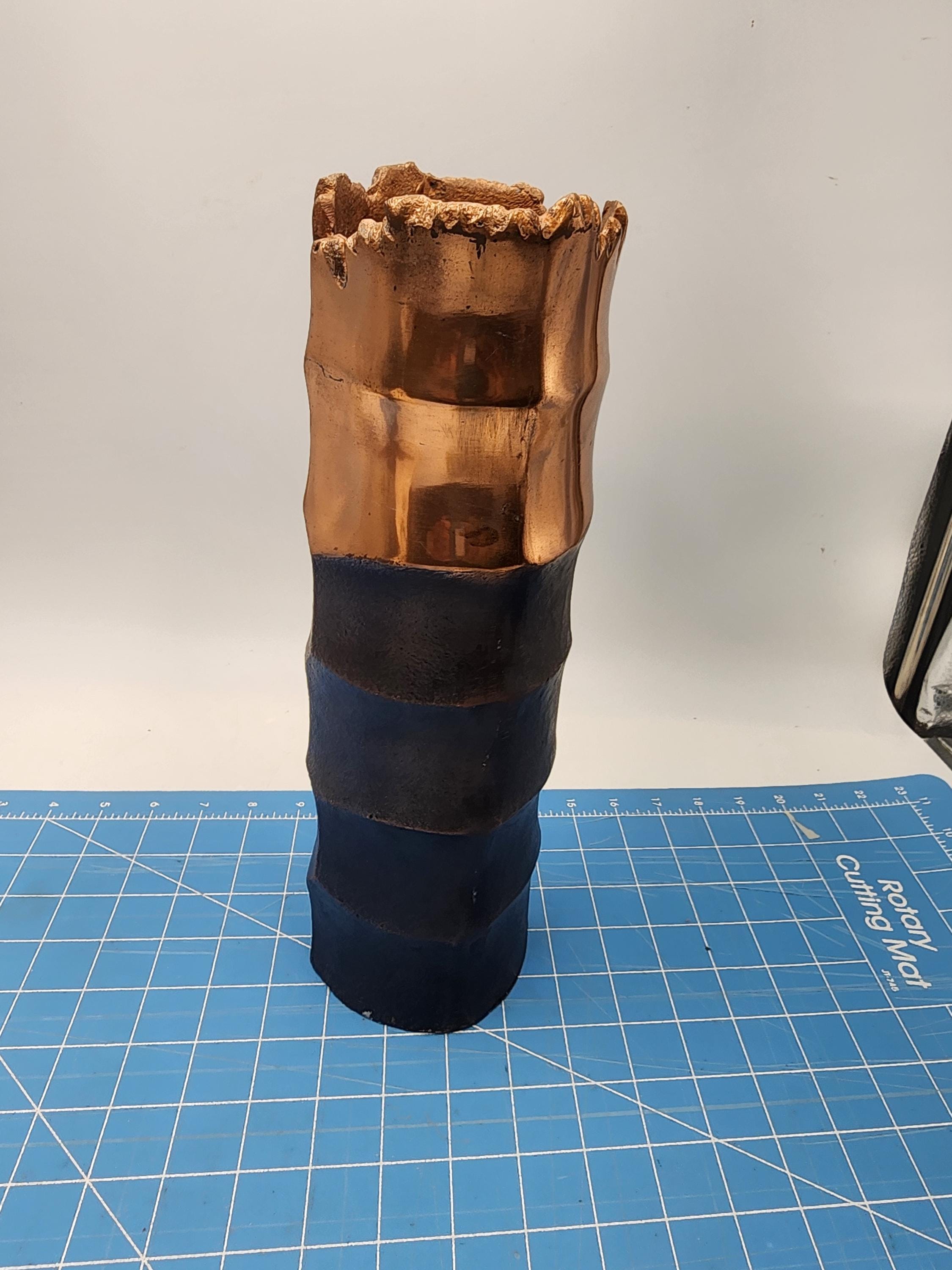 Mid-century Modern Bronze Copper Dipped Brutalist Jagged Mouth Vase ...