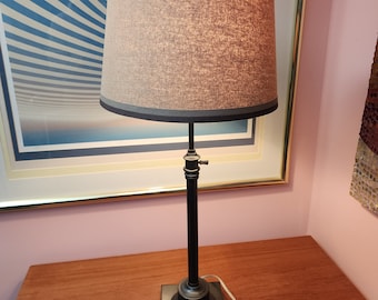 Visual comfort bronze table lamp adjustable table lamp bronze finish adjust 32"-38" base 6.25 sq" 13" dia shade