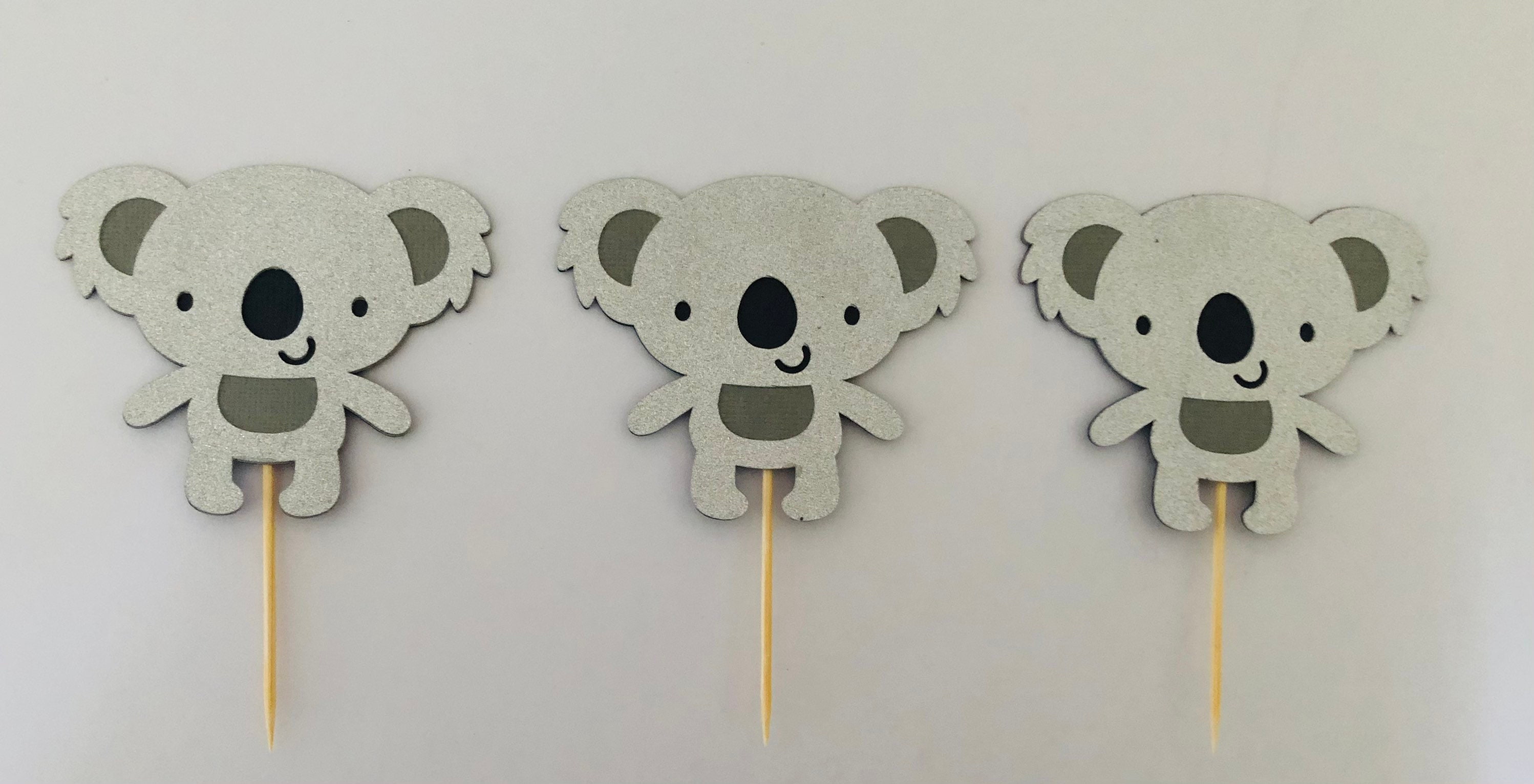 Glitter Koala Cupcake Toppers Baby Shower 1st Birthday Etsy UK