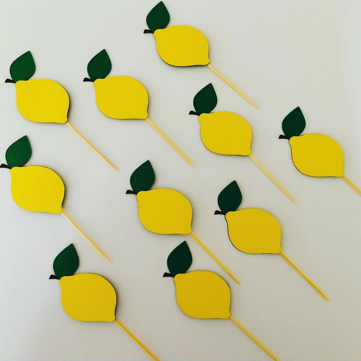 Lemon Cupcake Toppers Zesty Lemons Party Toppers Etsy UK