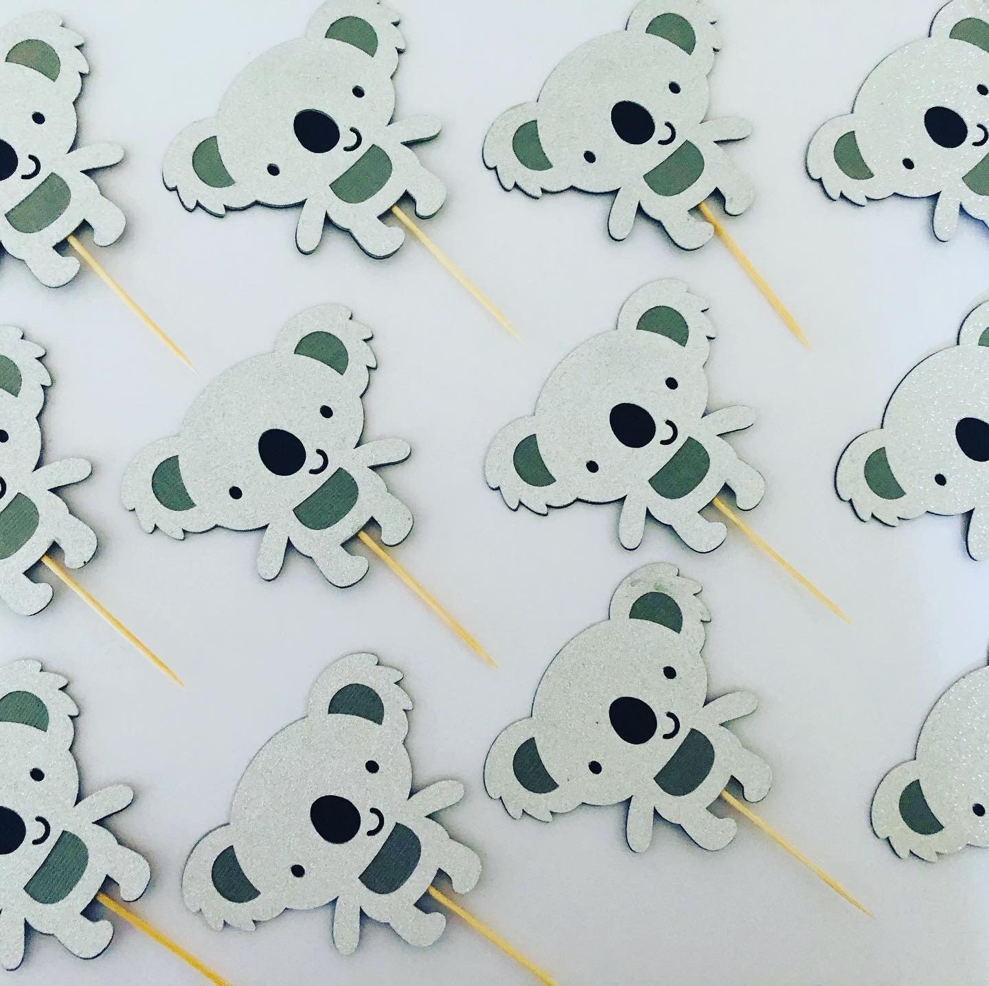 Glitter Koala Cupcake Toppers Baby Shower 1st Birthday Etsy New Zealand