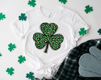 St Patrick's Day Leopard Clover Shirts