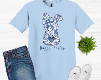 Easter Bunny Blue Vintage Bunny Shirt