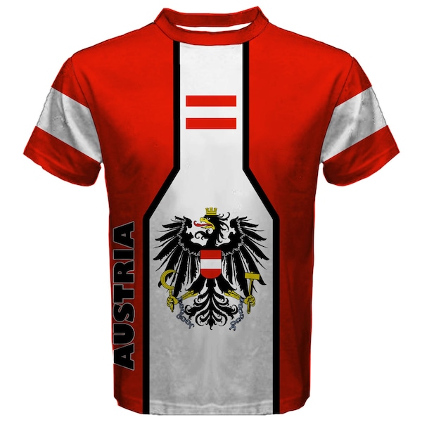 Neue Österreich Wappen Flagge Sublimiert Herren Sport Voll print Mesh T-Shirt T-Shirt Größe S-4XL