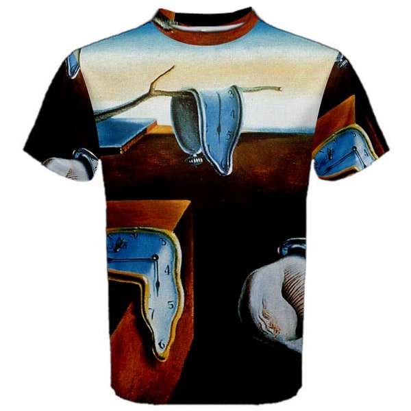 New The Persistence of Memory by Salvador Dali Sublimated Men's Sport Full print Mesh t-shirt tee size S M L XL 2XL 3XL 4XL