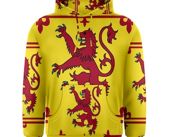 New Scotland Rampant Lion Flag Sublimation Men's Pullover Hoodie Size S-5XL