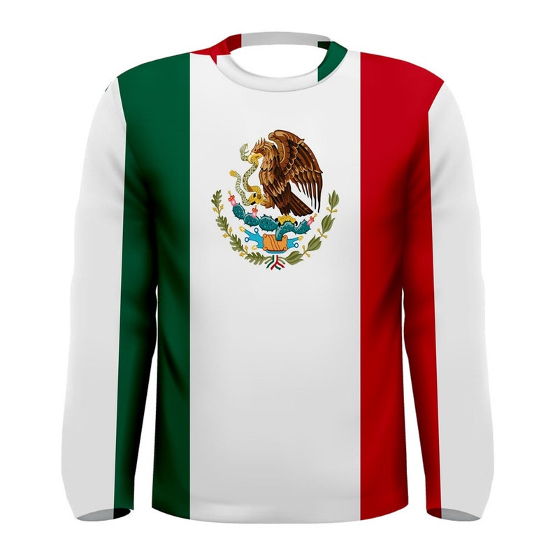 New Mexico Mexican Flag Sublimated Men's Sport Full print Men's Long Sleeve T-shirt Size S-3XL image 1