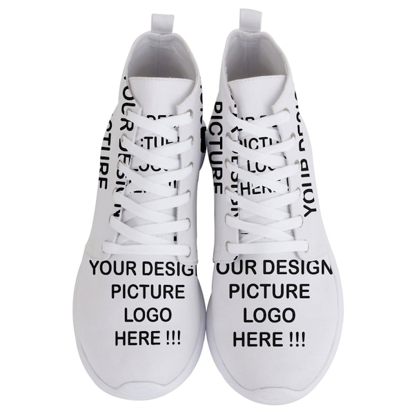 New Personalized Custom your Design Logo Photo for Mens Lightweight High Top Sneakers Walking Shoes Free Shipping