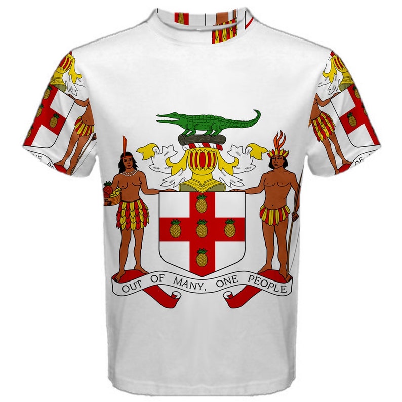 New Jamaica Jamaican Coat of arms Sublimated Men's Sport Etsy