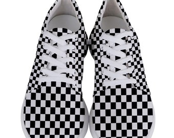 New Racing Checkered Flag Men's Lightweight Sports Athletic Running Shoes Sneakers