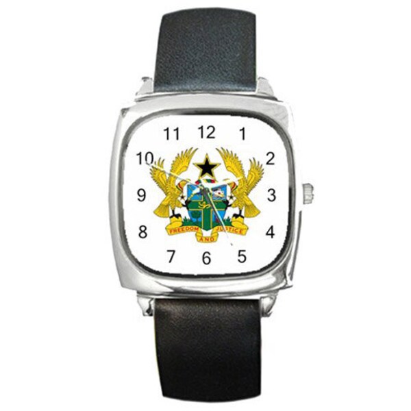 Nouveau Ghana Blason Square Metal Watch