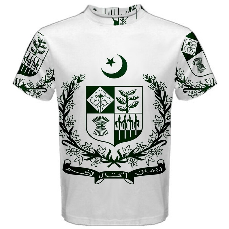 New Pakistan Pakistani Coat of Arms Sublimated Men's Sport Etsy