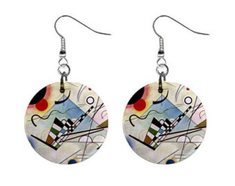 Best New Composition 8 by Wassily Kandinsky 1" Button Earrings Free Shipping