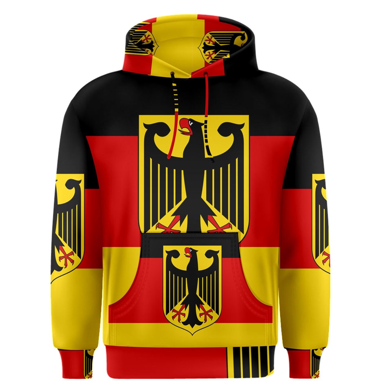 Buy New Germany German Flag Sublimation Men's Pullover Hoodie